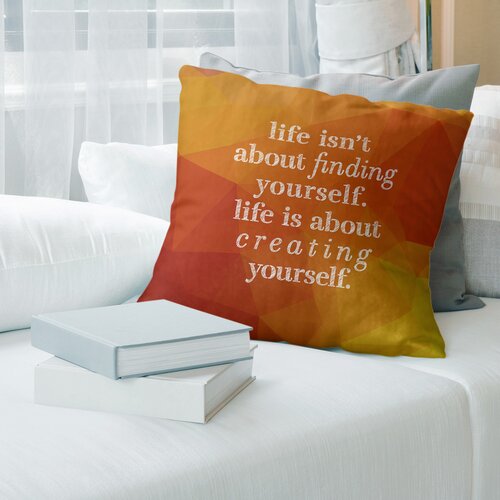 East Urban Home Faux Gemstone Creating Yourself Quote Pillow Cover .