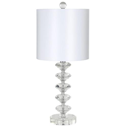 23" Crystal Stacked Diamond Table Lamp | Burkes Outl