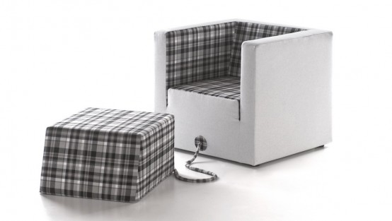 Decube Armchair Tied To Its Footrest By A Rope - DigsDi