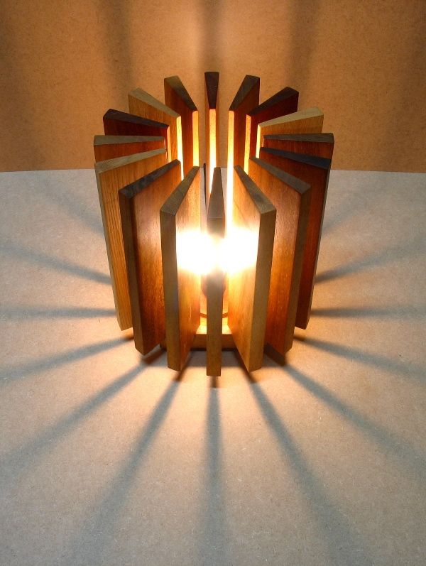 Lamp Made From Wooden Pieces | Wooden lamps design, Recycled lamp .