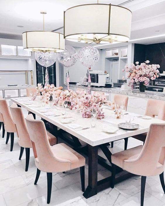 Pin by Upasana Chamaria on Comedor | Elegant dining room, Pink .