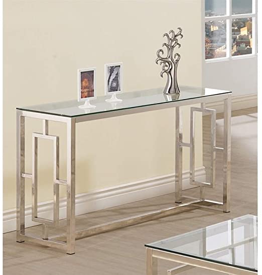 Amazon.com: Console Table for Entryway Glass Top Modern Hall Room .