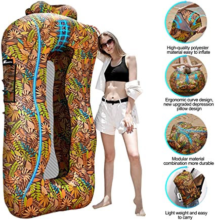 Amazon.com : SEGOAL Ergonomic Inflatable Lounger Beach Bed Camping .