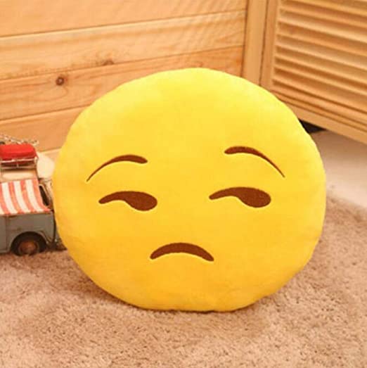 Amazon.com: Funny Plush Pillow Yellow Round Soft Emoticon Cushion .