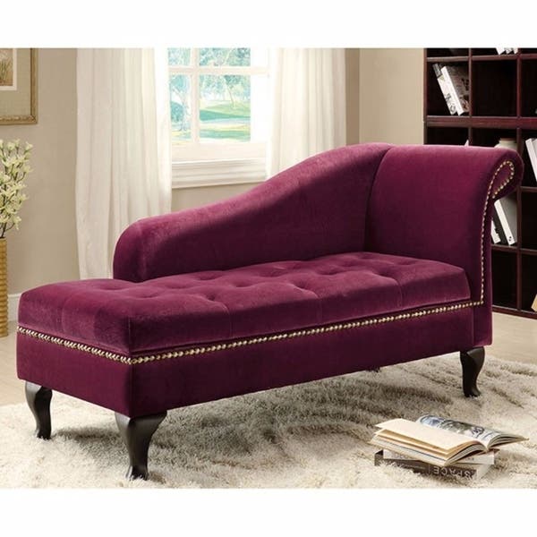 Shop Glorious Contemporary Fabric Storage Chaise, Violet - On Sale .