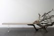 Fallen Tree Bench From Glass And A Real Oak Tree - DigsDi