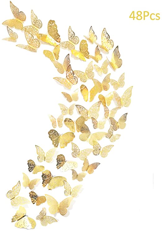 Amazon.com: 48Pcs Butterfly Decorations, Creatiee 3D Wall Decals .