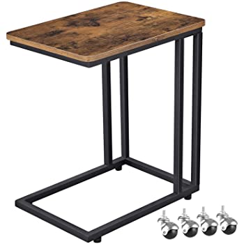 Amazon.com: VASAGLE Industrial Side Table, Mobile Snack Table for .