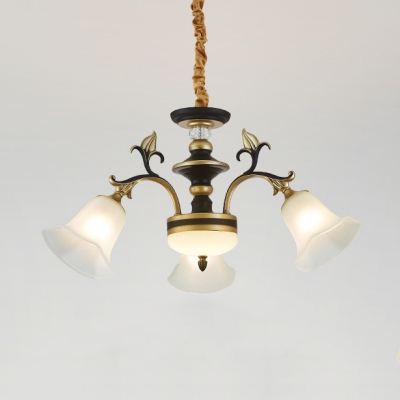 Frosted Glass Flower Chandelier 3/6 Lights Antique Style Ceiling .