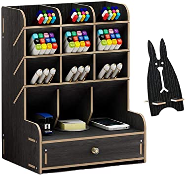 Amazon.com : Marbrasse Wooden Desk Organizer, Multi-Functional DIY .