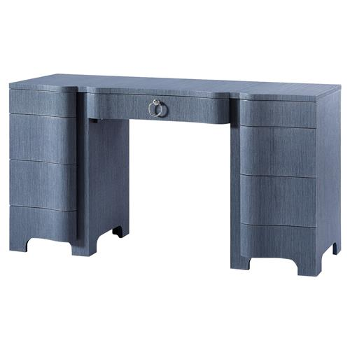 Judith Modern Classic Navy Lacquer Grasscloth Desk (With images .