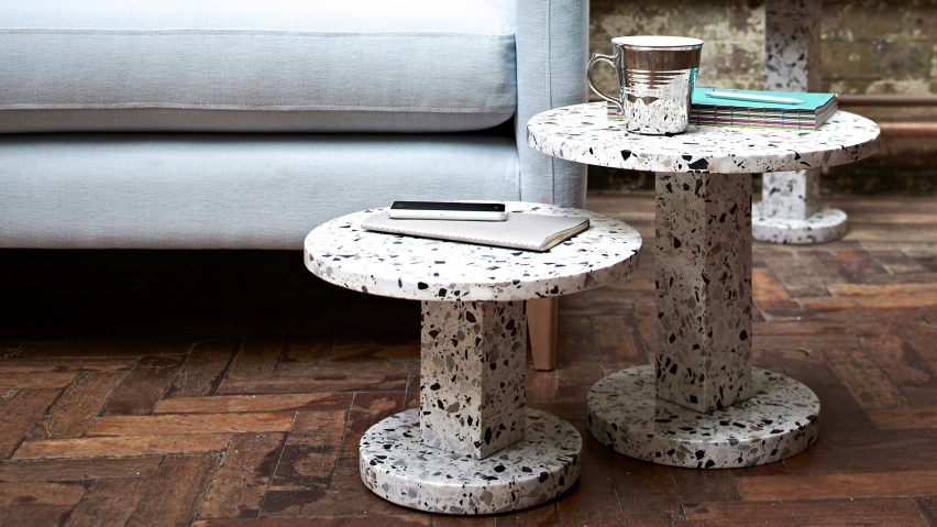 Another Brand borrows "endless potential" of terrazzo for table .