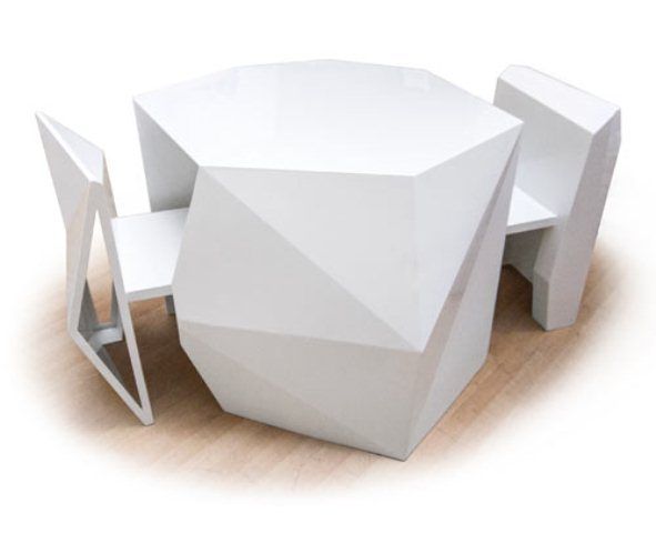 Futuristic Table And Chairs To Hide In It | DigsDigs | Geometric .