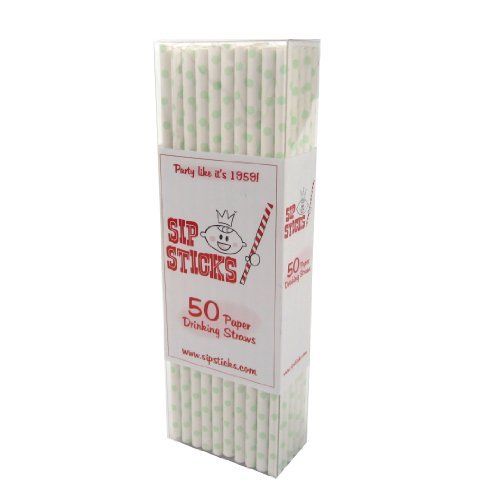 SipSticks Paper Drinking Straws Biodegradable 50 Pack - Light .