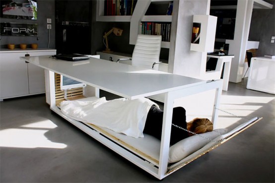 Hard Worker Dream: Nap Desk With A Sleeping Space - DigsDi