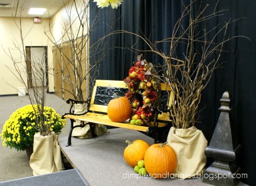 Dimples and Tangles: Life's A Stage | Church stage, Fall decor .