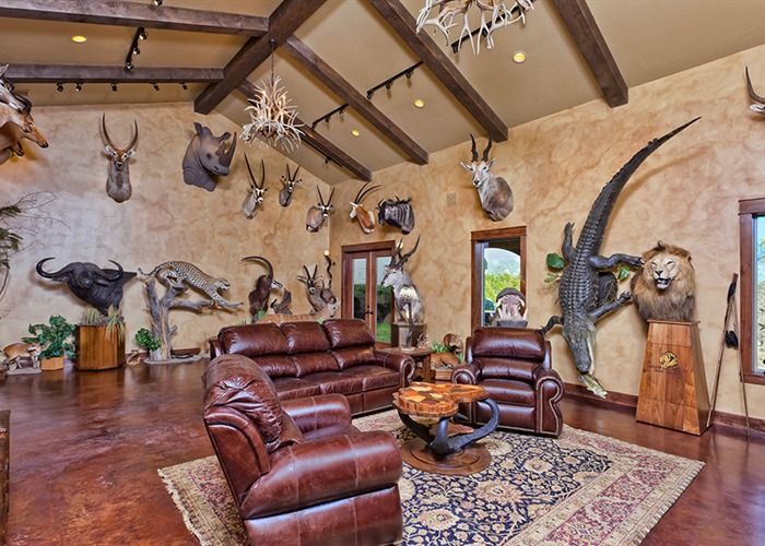 The Trophy Room features stone, timber, glazed walls and stained .