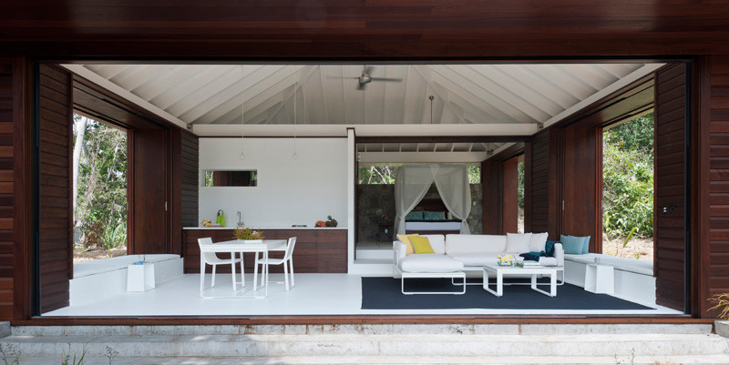 This small beach house is designed for true indoor/outdoor livi