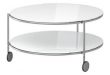 STRIND Coffee table - white / nickel-plated, 75 cm (30157103 .