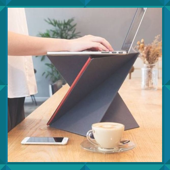 Levit8 Creative Folding Portable Standing Desk Laptop Holder Table .