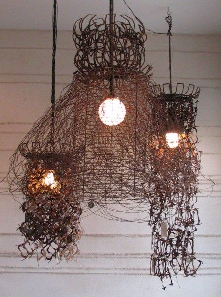 Very cool recycled scrap metal lamps | Metal lighting, Metal .