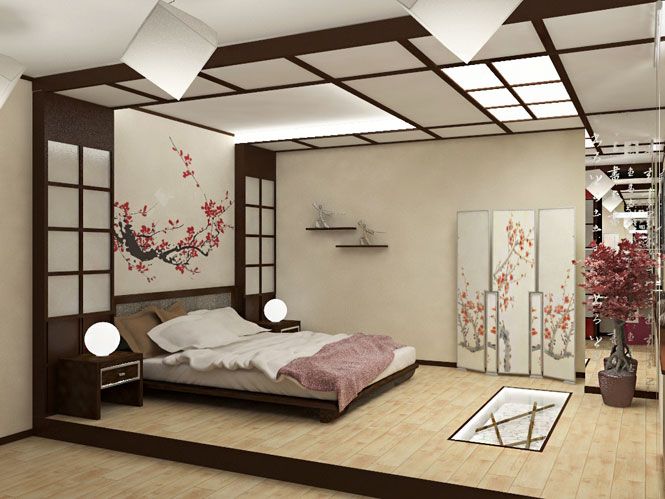 The floral design wall panes are a good example of Japanese style .