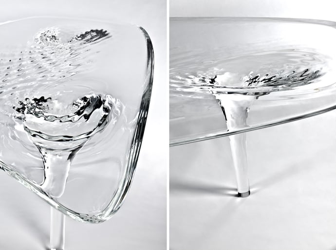Transparent Liquid Glacial Table Designed by Zaha Had