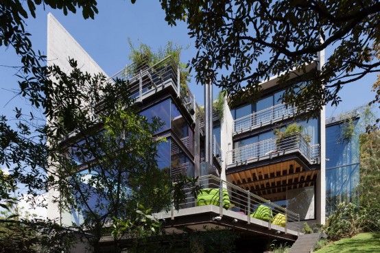 Living Amidst The Forest: Glazed Tepozcuautla House - DigsDi