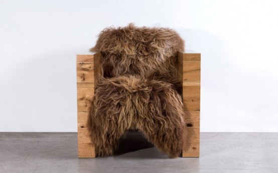 Long Wool Icelandic Sheepskin And Coyote Hide Furniture