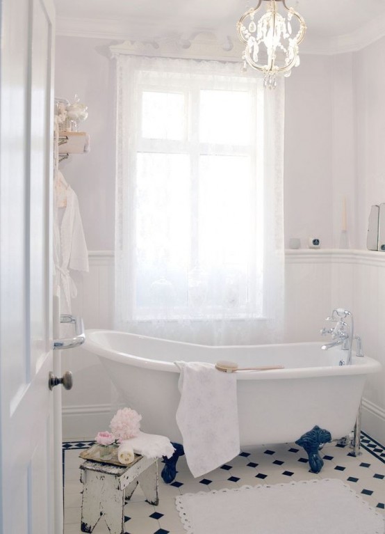 28 Lovely And Inspiring Shabby Chic Bathroom Décor Ideas - DigsDi