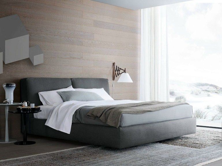 Fabric double bed ARCA by Poliform | design Paolo Piva | Cama .