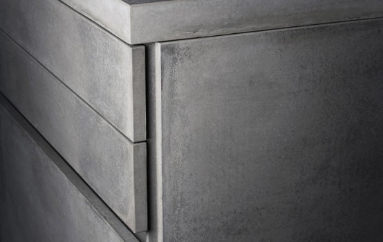 Masculine Kitchen Furniture Design Of Concrete And Dark Wood .