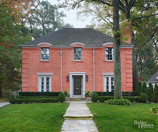 Brick Siding Ideas | Brick exterior house, Colonial style homes .