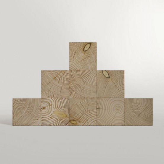 Minimalist Cubic Shelf Of Douglas Fir - DigsDi