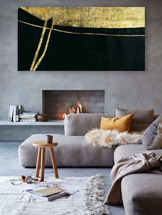 Horizontal Canvas Art , Contemporary Painting Large Canvas Wall .