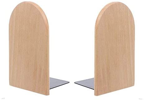 Amazon.com : Chris.W 1 Pair Natural Beech Wood Bookends for Office .
