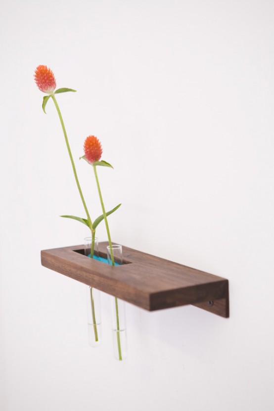 Minimalist Tube Wall Shelves And Flower Vases In One - DigsDi