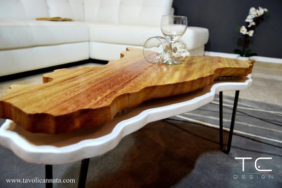 Modern coffee table / wooden unique living room small low | Et