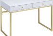 Amazon.com: ACME Furniture Acme 92312 Coleen Desk, White & Brass .