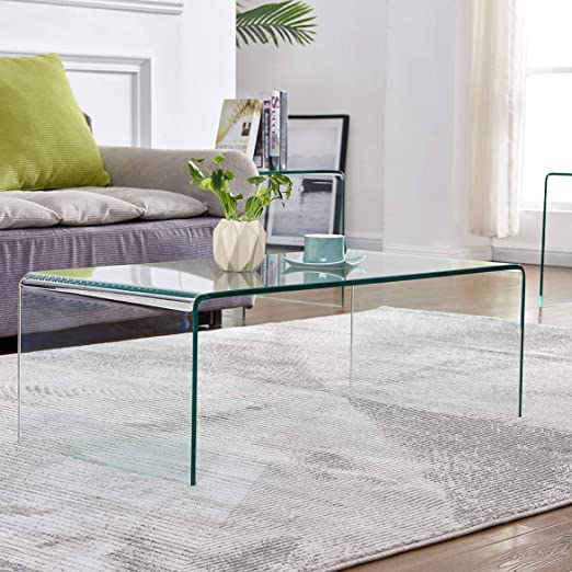 Amazon.com: Glass Coffee Table for Living Room Tempered Glass .