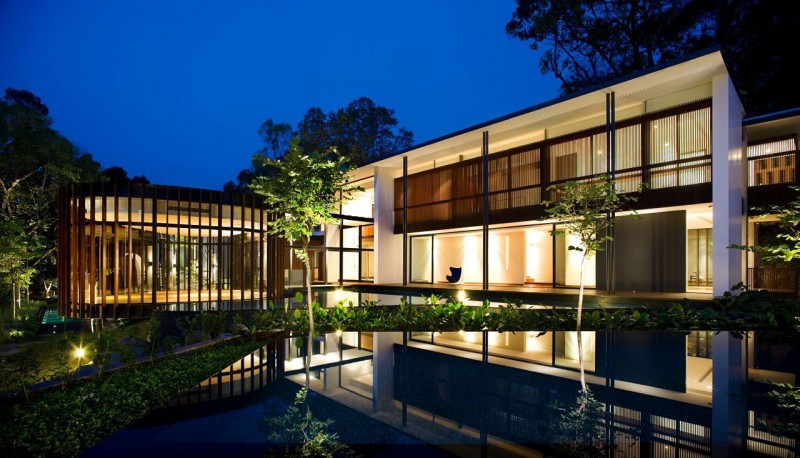 Screen House by K2LD Architects Exotic Modern Mansion in Singapore .