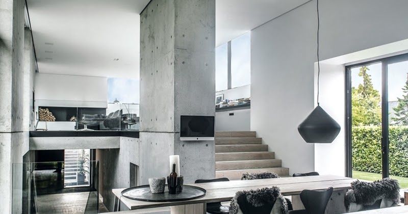 Raw and modern | Home, Ideias para interiores, Casas modern