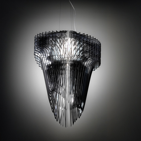 Aria and Avia lamps by Zaha Hadid for Slamp at Euroluce in Mil