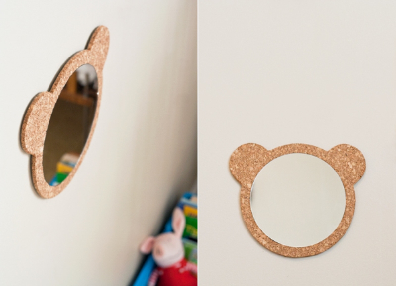 Nice DIY Cork Bear Mirror For A Kids Room | Kidsoman