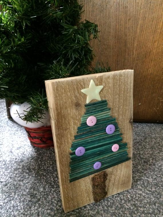 Christmas Tree decoration or wall hanging real bark tree | Et