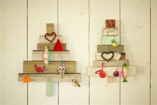 Recycled Wooden X-Mas Trees To Hang On Wall - DigsDi