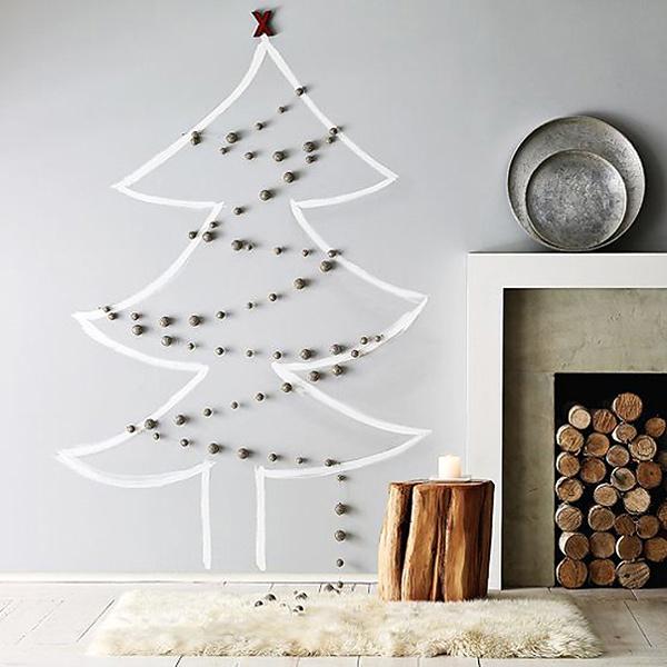 40 DIY Alternative Christmas Trees Adding Fun Wall Decorations to .