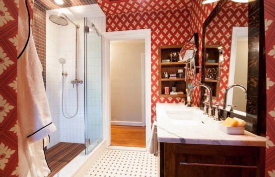 Retro-Styled Bathroom Resembling Of A Living Room - DigsDi