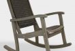 Graywashed Wood And Wicker Claire Outdoor Rocking Chair | World Mark