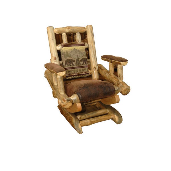 Shop Rustic Pine Log Rocking Chair on Platform - Overstock - 139171